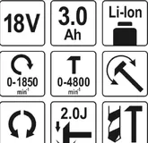 Перфоратор аккумуляторный SDS+ YATO YT-82770